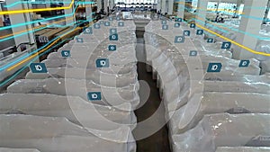 Artificial intelligence analyzes the goods in the warehouse. Scanning product IDs in a modern warehouse. The appearance