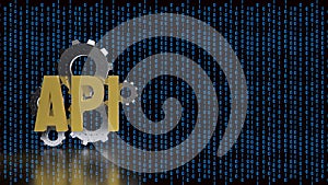 Artificial Intelligence API Integration Concept with Digital Binary Background 3d render