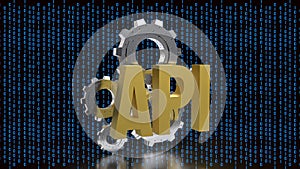 Artificial Intelligence API Integration Concept with Digital Binary Background 3d render