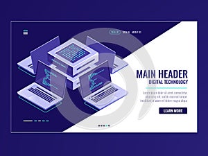 Artificial intelligence automated process of big data processing, server room, computing power, software development