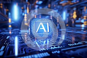 Artificial Intelligence background.Glow of Technology. Digital Life of Reason. Futuristic robot. Programming coding technology
