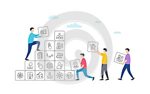 Artificial intelligence, Balance and Refer a friend line icons. Continuing education. Vector