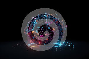 Artificial intelligence. Blockchain Neural Networks. GPT Chat. New technologies. openAI. Wallpaper. Background.