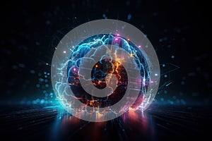 Artificial intelligence. Blockchain Neural Networks. GPT Chat. New technologies. openAI. Wallpaper. Background.
