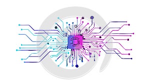 Artificial Intelligence Brain Chip Technology Concept, vector design Generative AI