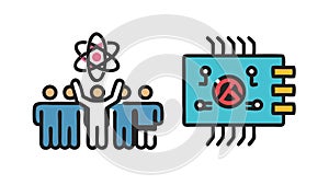 Artificial Intelligence Brain Chip Vector, vector design Generative AI