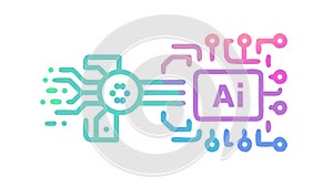 Artificial Intelligence Brain Chip Vector vector design Generative AI