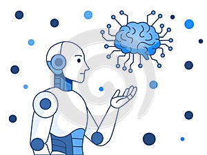 Artificial Intelligence Brain with Circuit Lines â AI Technology Concept Vector