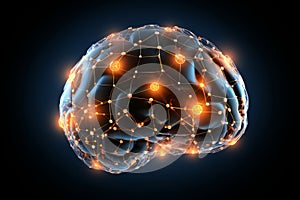 Artificial intelligence brain with complex neural connections and circuitry concept