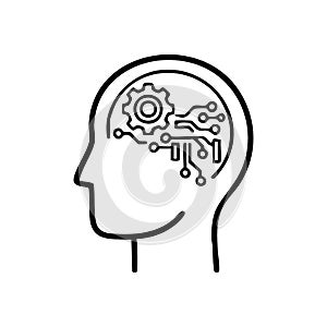 Artificial Intelligence Brain Concept. A conce