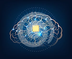 Artificial intelligence brain concept