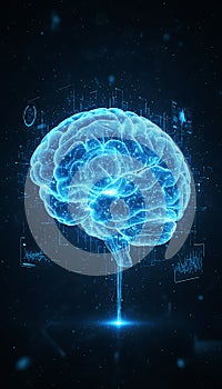 Artificial intelligence brain connecting data in digital network.Generated by AI