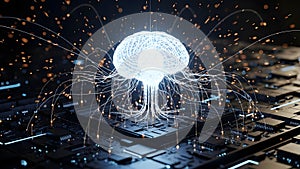 Artificial Intelligence Brain Connecting Data Technology Concept