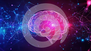 Artificial intelligence brain connecting with digital network data