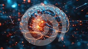 Artificial intelligence brain creating abstract neural network connections