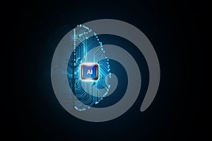 Artificial intelligence  brain , data mining, deep learning modern computer technologies concepts. Brain representing artificial