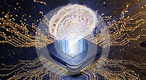 Artificial Intelligence Brain Digital Processor Technology Concept