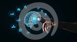 Artificial intelligence brain digital technology futuristic concept of future innovation and development