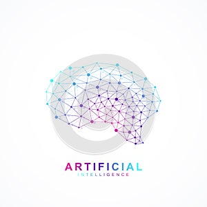 Artificial intelligence brain logo concept. Creative idea concept design brain logotype vector icon.