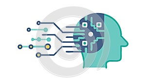 Artificial Intelligence Brain Machine Learning Icon, vector design Generative AI