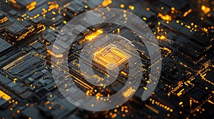 Artificial intelligence brain processing digital data