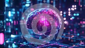 Artificial intelligence brain processing digital data network