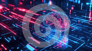 Artificial intelligence brain processing digital data network