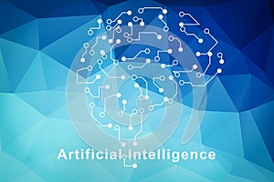 Artificial intelligence brain symbol
