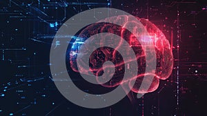 Artificial intelligence brain technology digital network mind