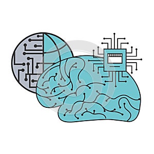 artificial intelligence brain world motherboard circuit