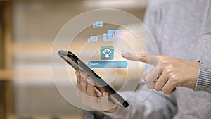 Artificial Intelligence Chatbot and AI Search on Smartphone