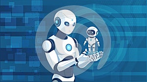 Artificial intelligence chatbot concept. Abstract background of digital innovation. Big data analytics.