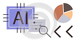 Artificial Intelligence Chip with Data Analysis Elements and Coding Symbols