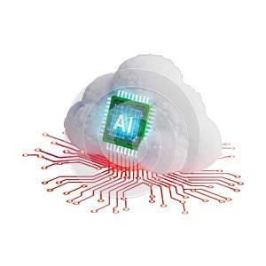 Artificial intelligence cloud computing concept