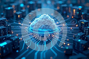 Artificial Intelligence and Cloud Computing Infrastructure Concept