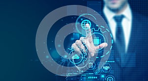 Artificial Intelligence and Cloud Computing Infrastructure Concept