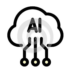 Artificial intelligence cloud symbol - artificial intelligence icon