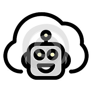 Artificial intelligence cloud symbol - artificial intelligence icon