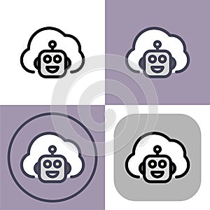 Artificial intelligence cloud symbol - artificial intelligence icon