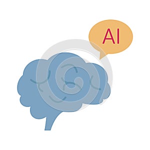Artificial intelligence color vector icon which can easily modify or edit
