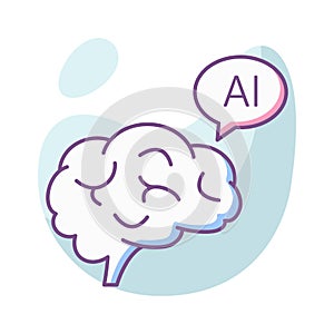 Artificial intelligence Color Vector icon which can easily modify or edit