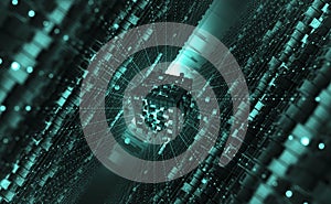 Artificial Intelligence. Computer mind. Quantum processor
