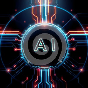 Artificial Intelligence Concept with AI Label