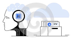 Artificial Intelligence for Recruitment and Cloud-Based CV Management Concept