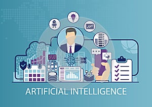 Artificial Intelligence concept as business vector illustration
