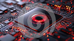 Artificial Intelligence Concept with Binary Code and Circuit Board Background