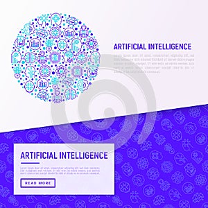 Artificial intelligence concept in circle