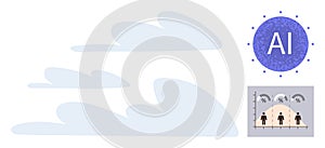 Artificial Intelligence Concept With Cloud Computing and Data Analysis Visualization