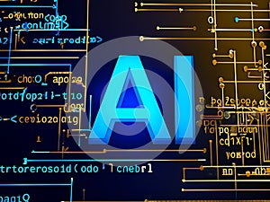 Artificial Intelligence Concept with Code and Circuitry