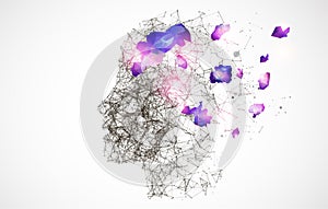 Artificial Intelligence concept. Creative brain concept background.